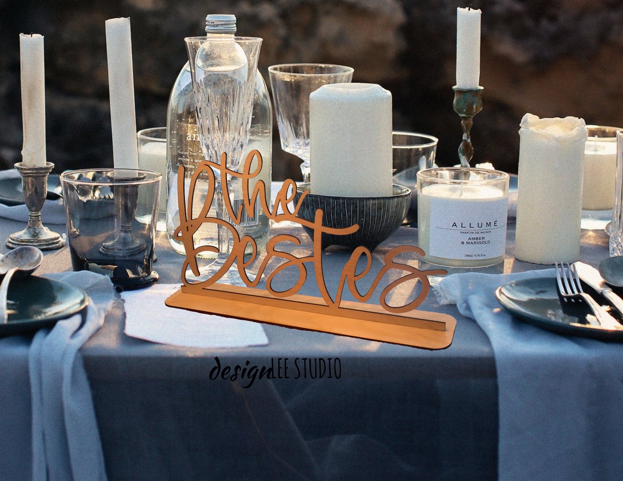 Personalized Wedding Table Sign | Custom Calligraphy Script Cake Table Sign | Sweetheart Table Sign Head Table Décor Made with Wood/Acrylic