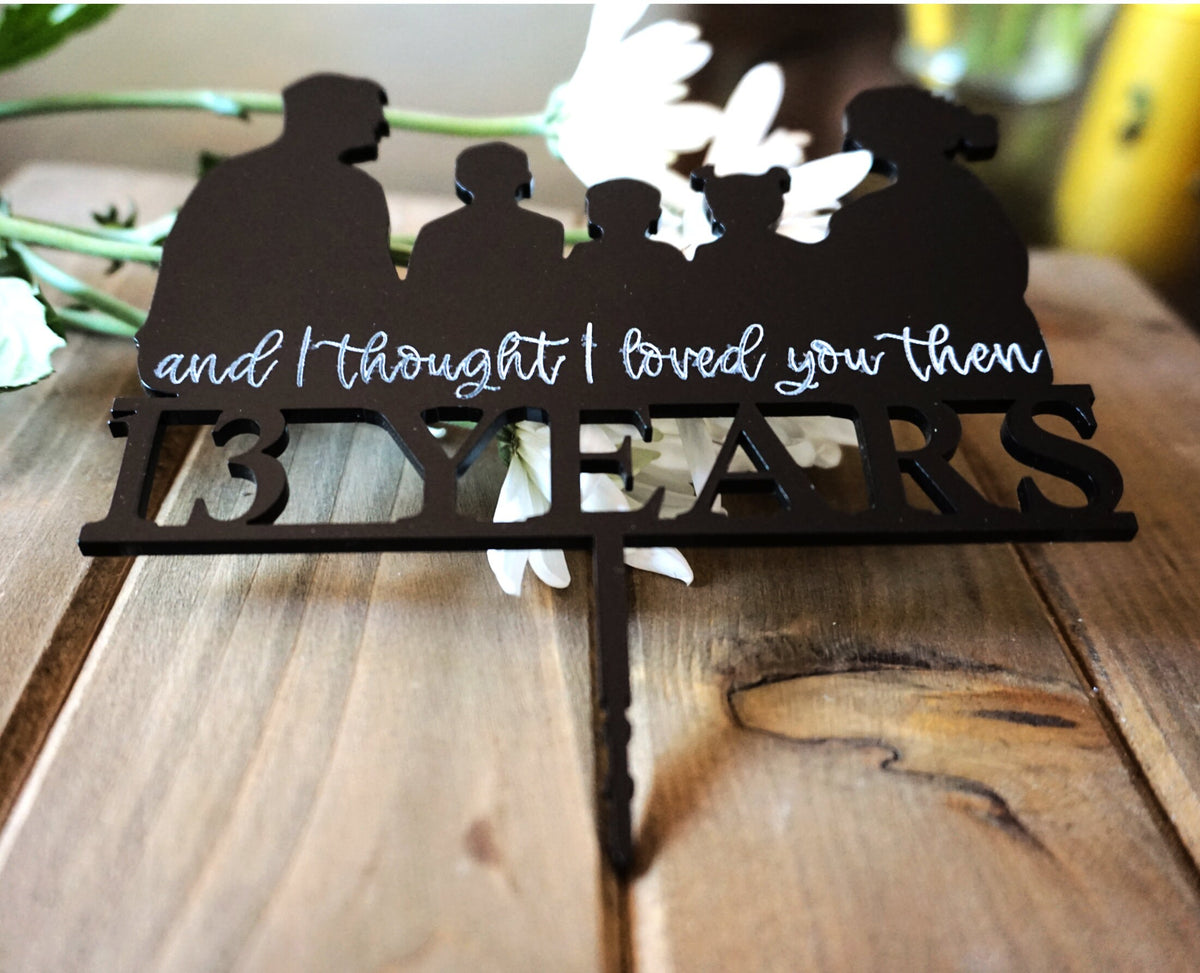 Custom Silhouette Couple Cake Topper | Personalized Bride &amp; Groom Wedding Cake Topper | Kids, Pets, or Dogs Cake Topper by designLEE Studio