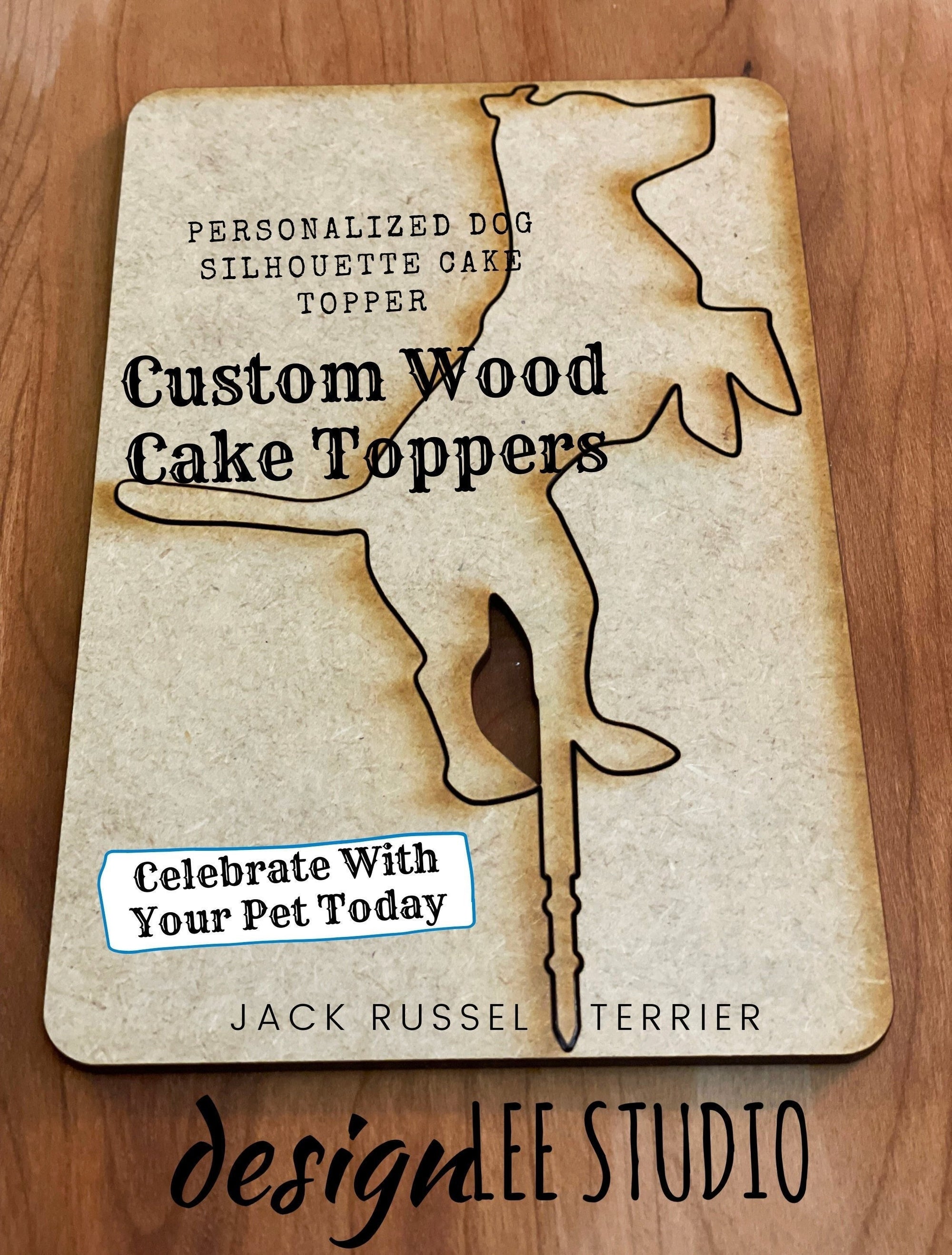 Silhouette Dog Cake Topper | Custom Pet Cake Topper Personalized  | Wood Cake Topper For Pets Birthday | Pet Cake Topper Keepsake Gift