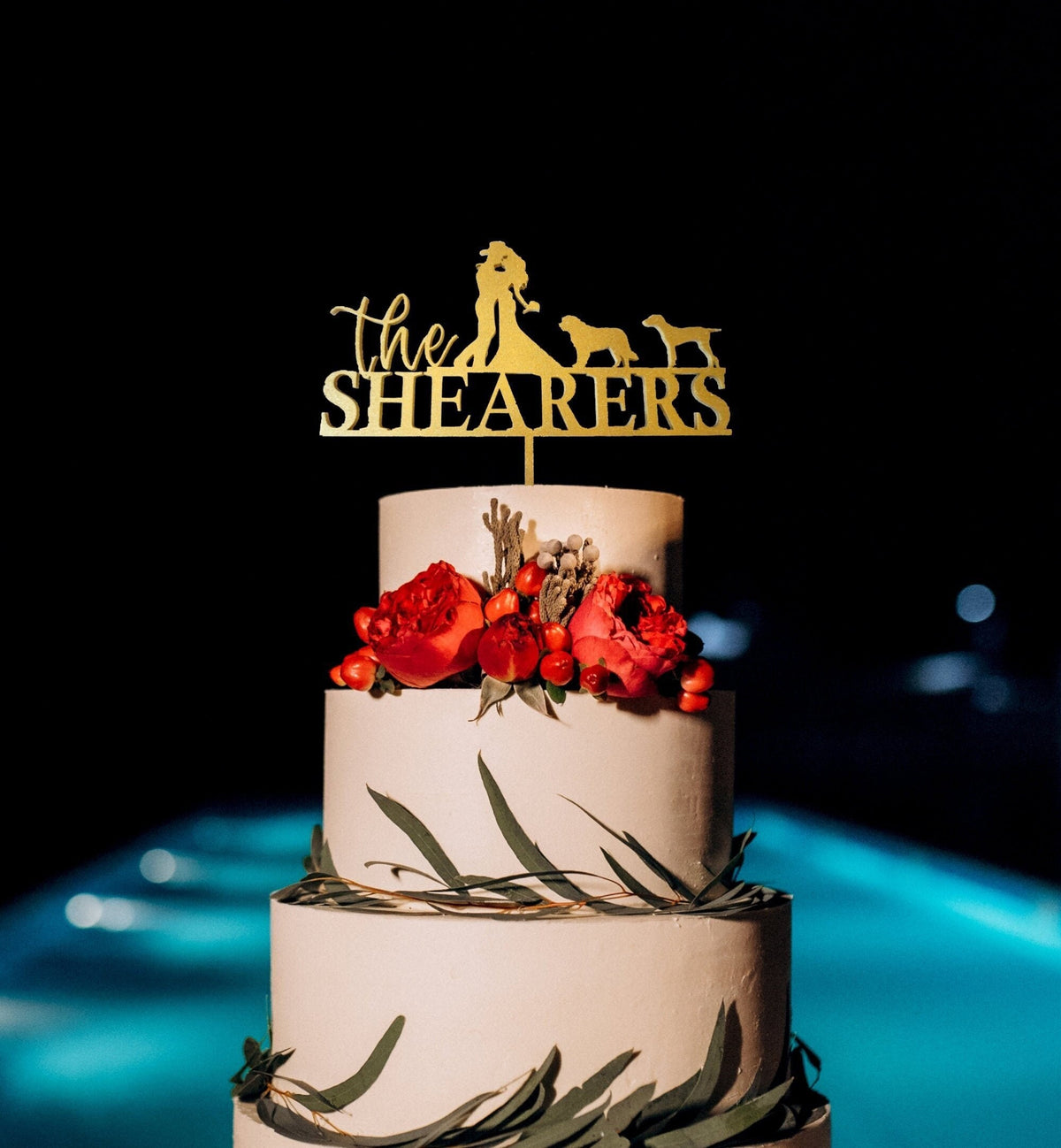 Personalized Wedding Couple Cake Topper | Custom Silhouette Cake Topper | Bride/Groom Dog Cake Topper Acrylic or Wood Wedding Cake Toppers