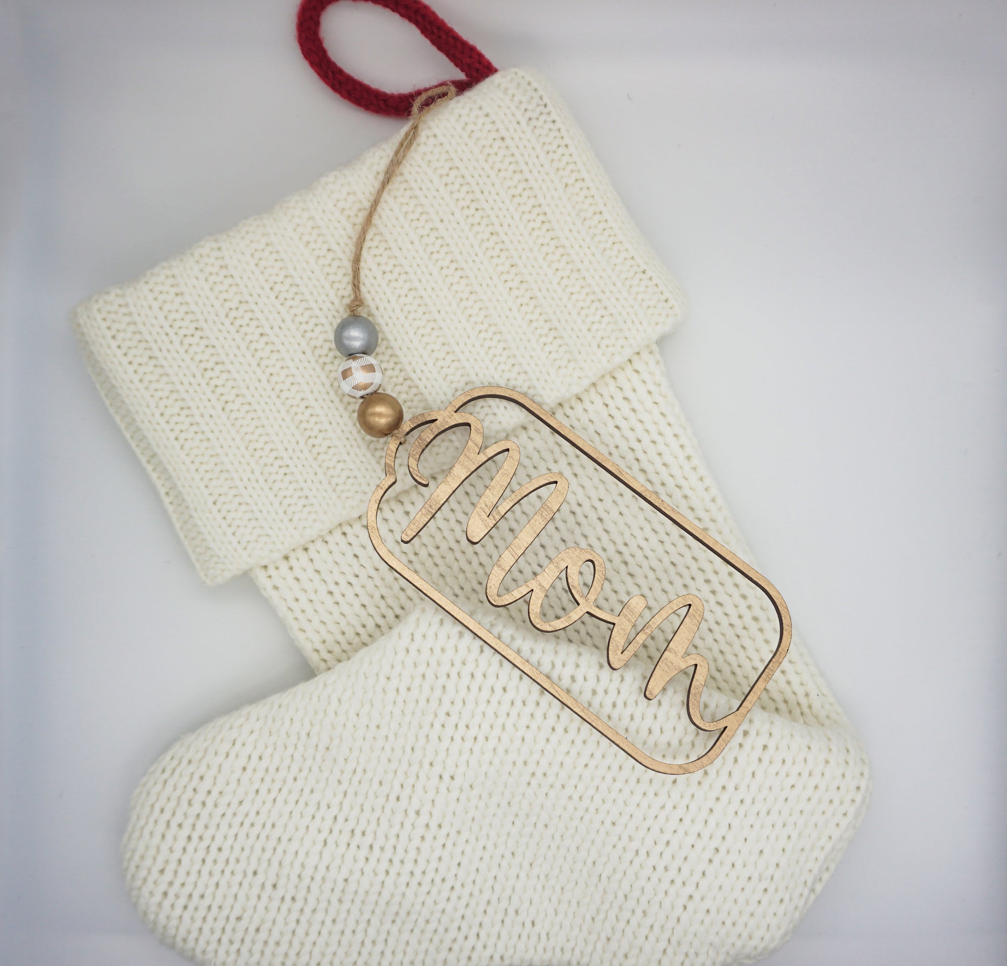 Christmas Stocking Tag | Personalized 3D Name Wood Christmas Tag | Custom Stocking Name Tag | Pet Name Tag | Large Wooden Gift Tag | Gift