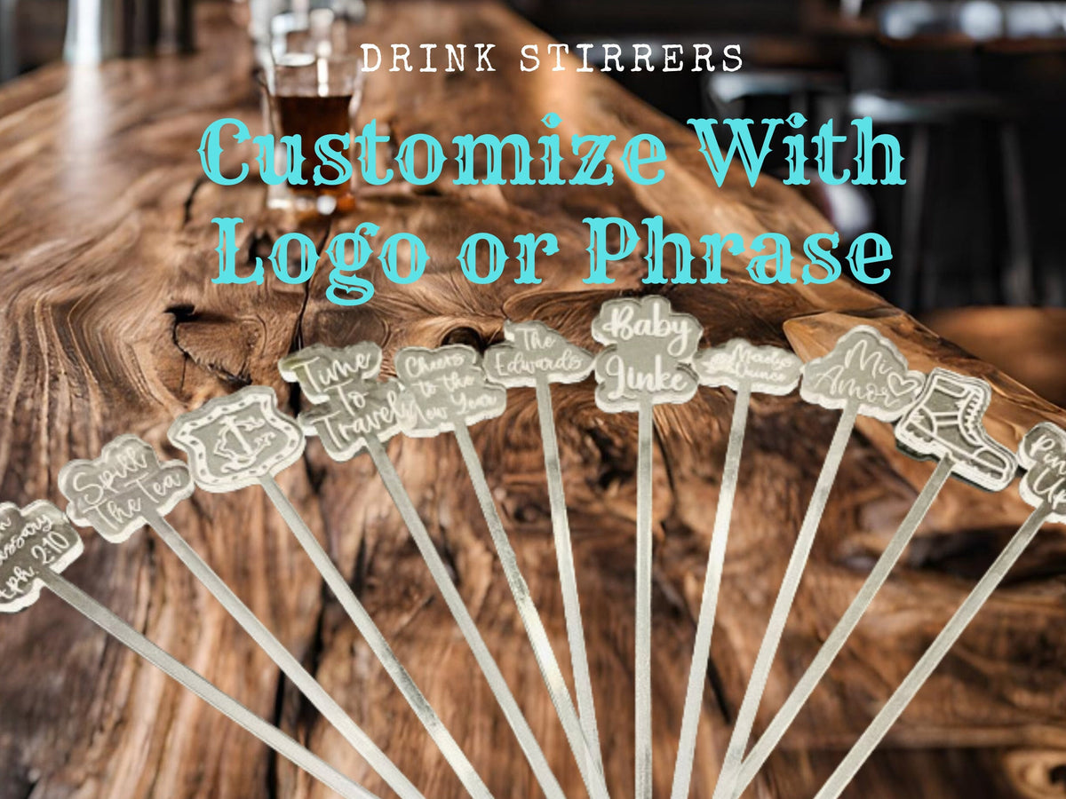 Custom Wedding Drink Stirrer Personalized Acrylic Stir Sticks for Birthday Swizzle Stick Cocktail Stirrer Drink Topper Initial Drink Stirrer