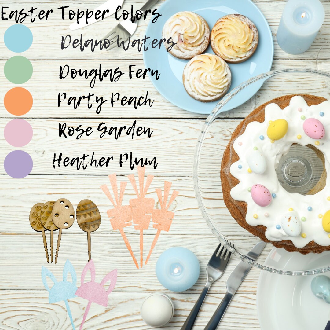 Wood Easter Cupcake Topper CupCake Topper for Easter Party Decorations Easter Bunny Cake Topper Easter Egg Wood Cupcake Toppers