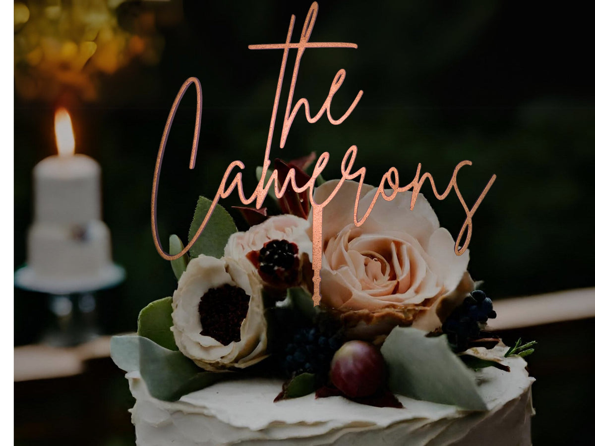 Custom Wedding Cake Topper Personalized Cake Topper for Wedding Gift Name Cake Topper for Engagement Cake Topper Bridal Shower Cake Topper