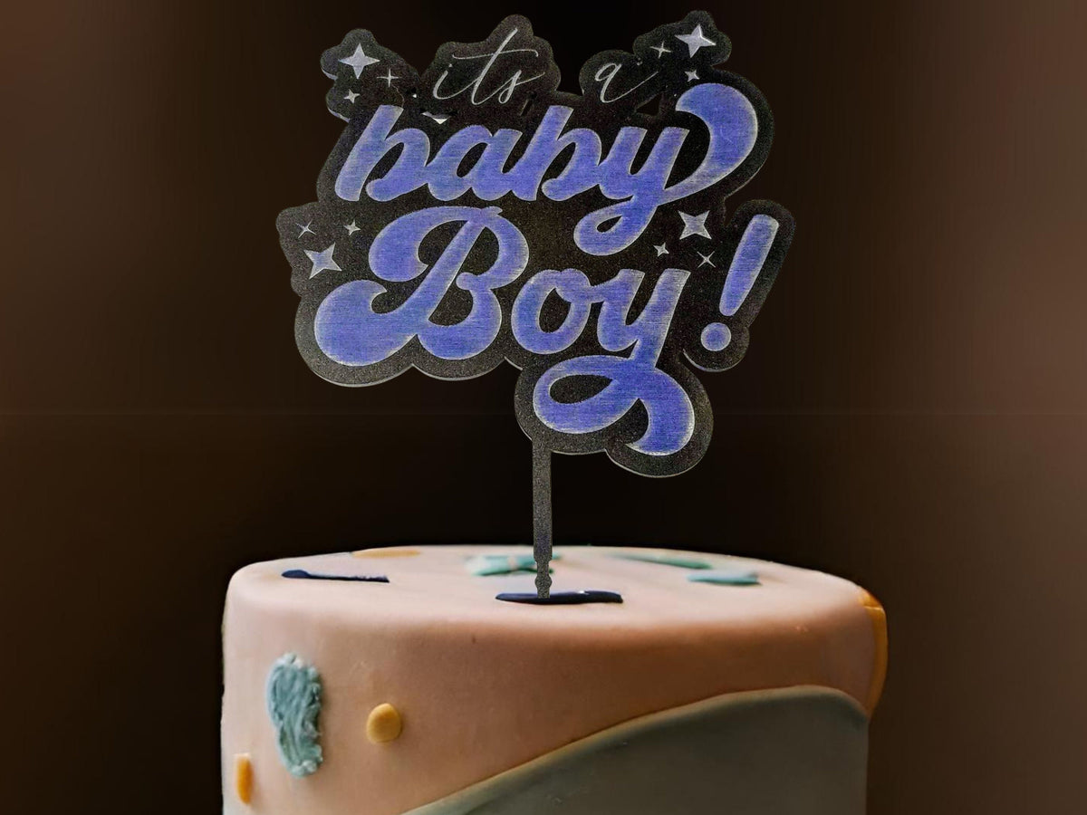 Custom Baby Shower Cake Topper for Baby Shower Gift Gender Reveal Cake Topper Baby Girl Cake Topper Baby Boy Cake Topper Premium Acrylic