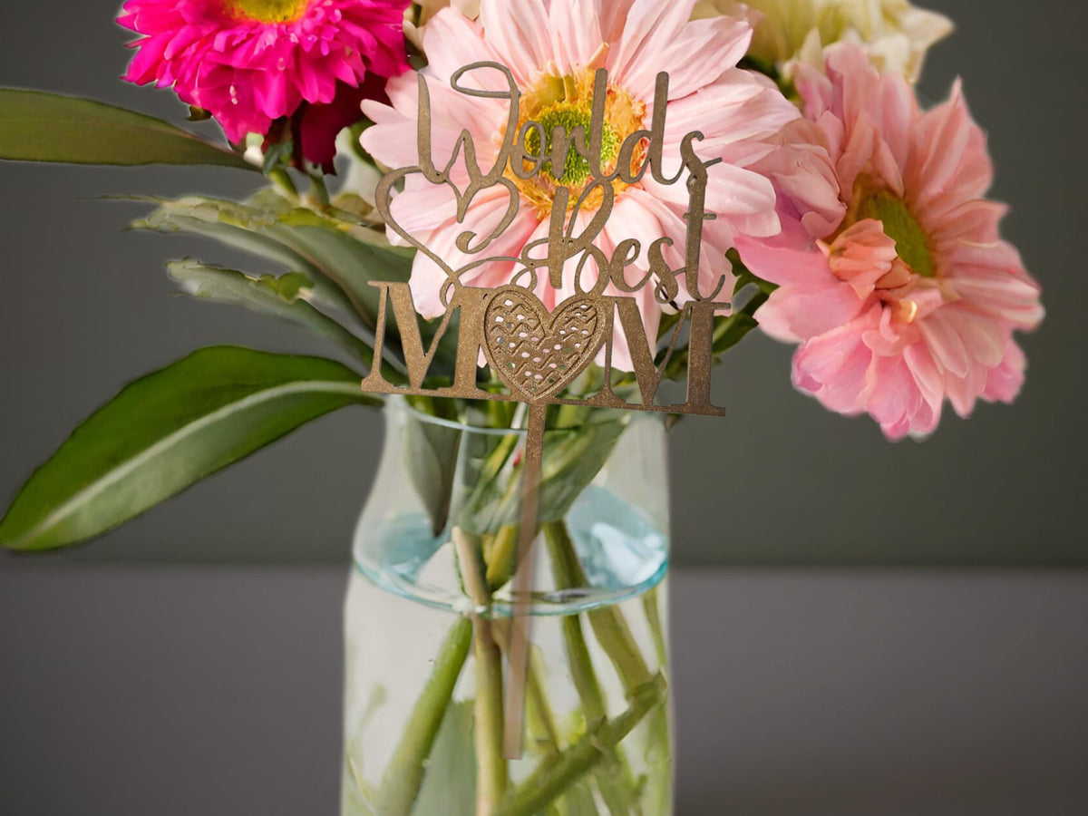 Custom Mothers Day Floral Centerpiece Pick for Mothers Day Gift Personalized Mothers Day Decorations Mom Gift Mom Birthday Gift Bouquet Pick