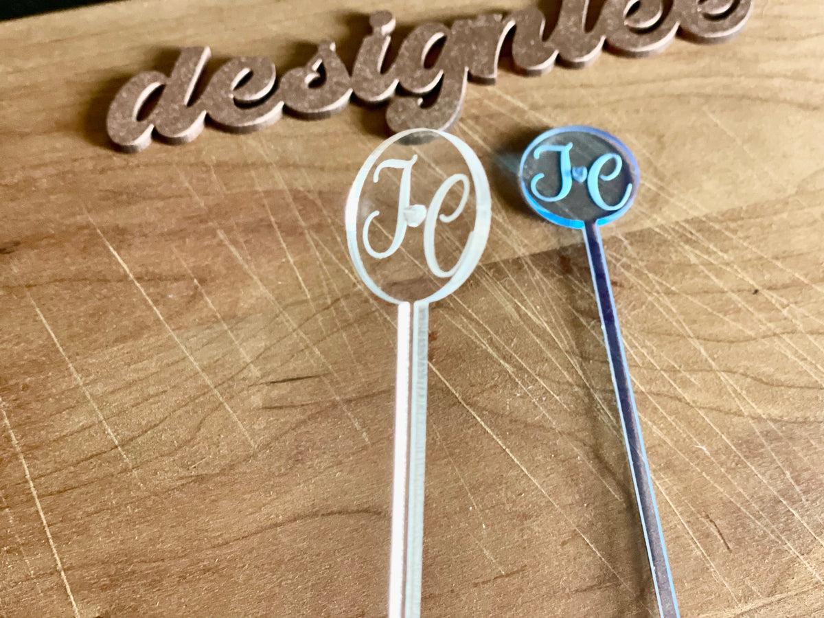 Custom Wedding Drink Stirrer Personalized Acrylic Stir Sticks for Birthday Swizzle Stick Cocktail Stirrer Drink Topper Initial Drink Stirrer