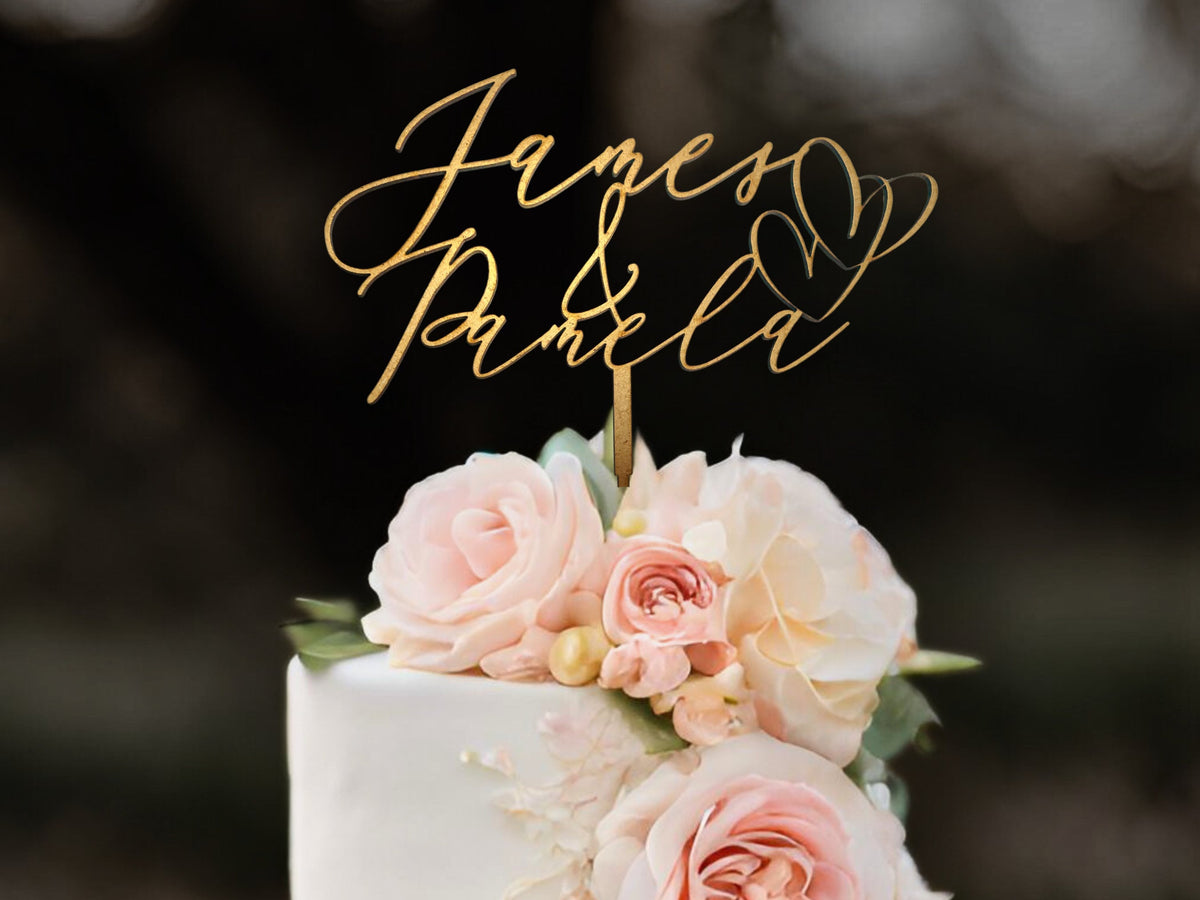 Custom Wedding Cake Topper Personalized Cake Topper for Wedding Gift Name Cake Topper for Engagement Cake Topper Bridal Shower Cake Topper