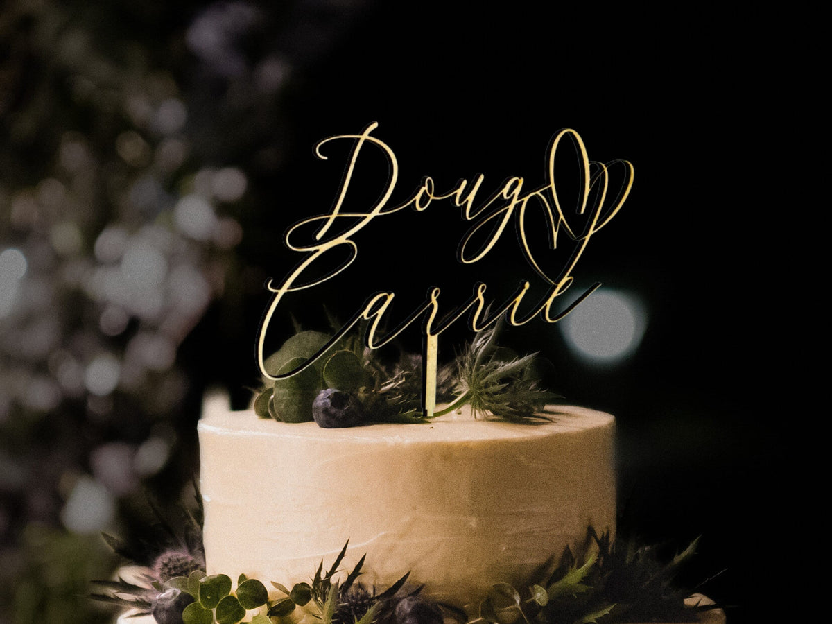 Custom Wedding Cake Topper Personalized Cake Topper for Wedding Gift Name Cake Topper for Engagement Cake Topper Bridal Shower Cake Topper