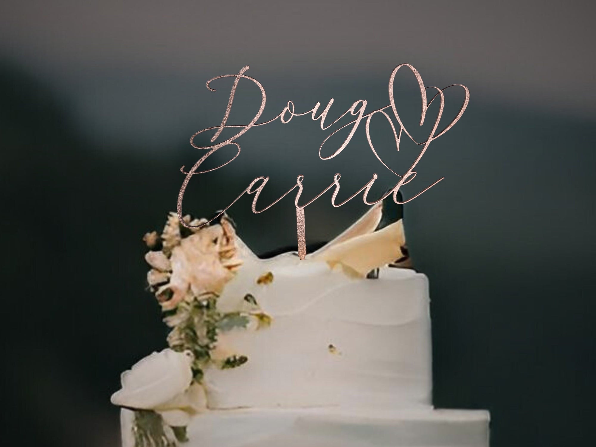 Custom Wedding Cake Topper Personalized Cake Topper for Wedding Gift Name Cake Topper for Engagement Cake Topper Bridal Shower Cake Topper