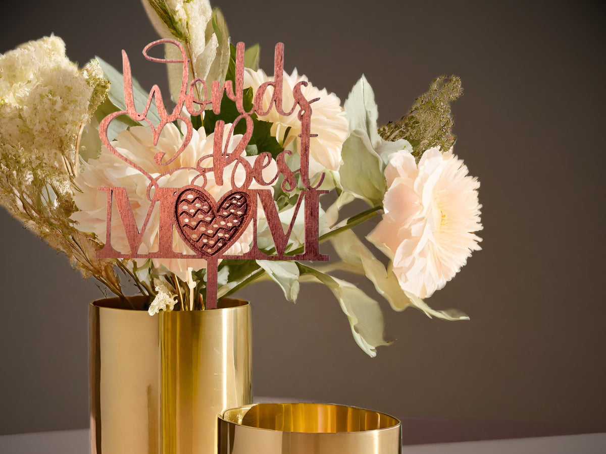 Custom Mothers Day Floral Centerpiece Pick for Mothers Day Gift Personalized Mothers Day Decorations Mom Gift Mom Birthday Gift Bouquet Pick