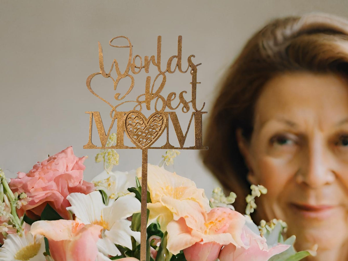 Custom Mothers Day Floral Centerpiece Pick for Mothers Day Gift Personalized Mothers Day Decorations Mom Gift Mom Birthday Gift Bouquet Pick