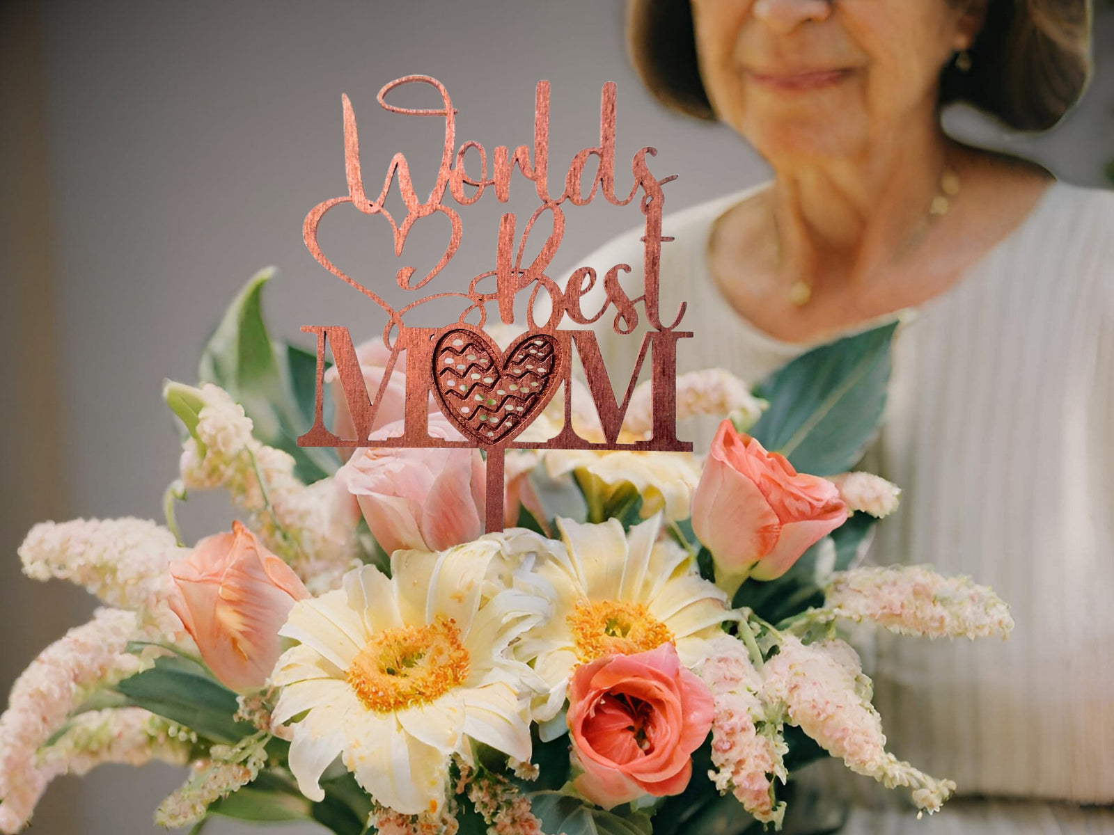 Custom Mothers Day Floral Centerpiece Pick for Mothers Day Gift Personalized Mothers Day Decorations Mom Gift Mom Birthday Gift Bouquet Pick