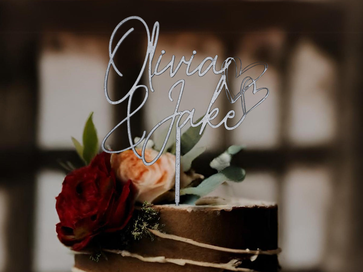 Custom Wedding Cake Topper Personalized Cake Topper for Wedding Gift Name Cake Topper for Engagement Cake Topper Bridal Shower Cake Topper