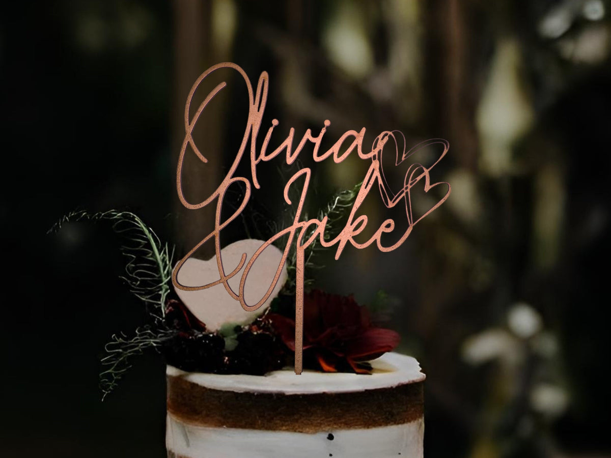 Custom Wedding Cake Topper Personalized Cake Topper for Wedding Gift Name Cake Topper for Engagement Cake Topper Bridal Shower Cake Topper