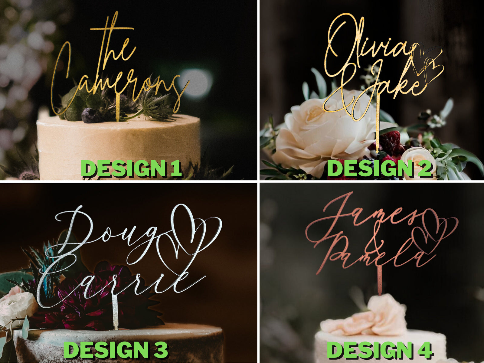 Custom Wedding Cake Topper Personalized Cake Topper for Wedding Gift Name Cake Topper for Engagement Cake Topper Bridal Shower Cake Topper