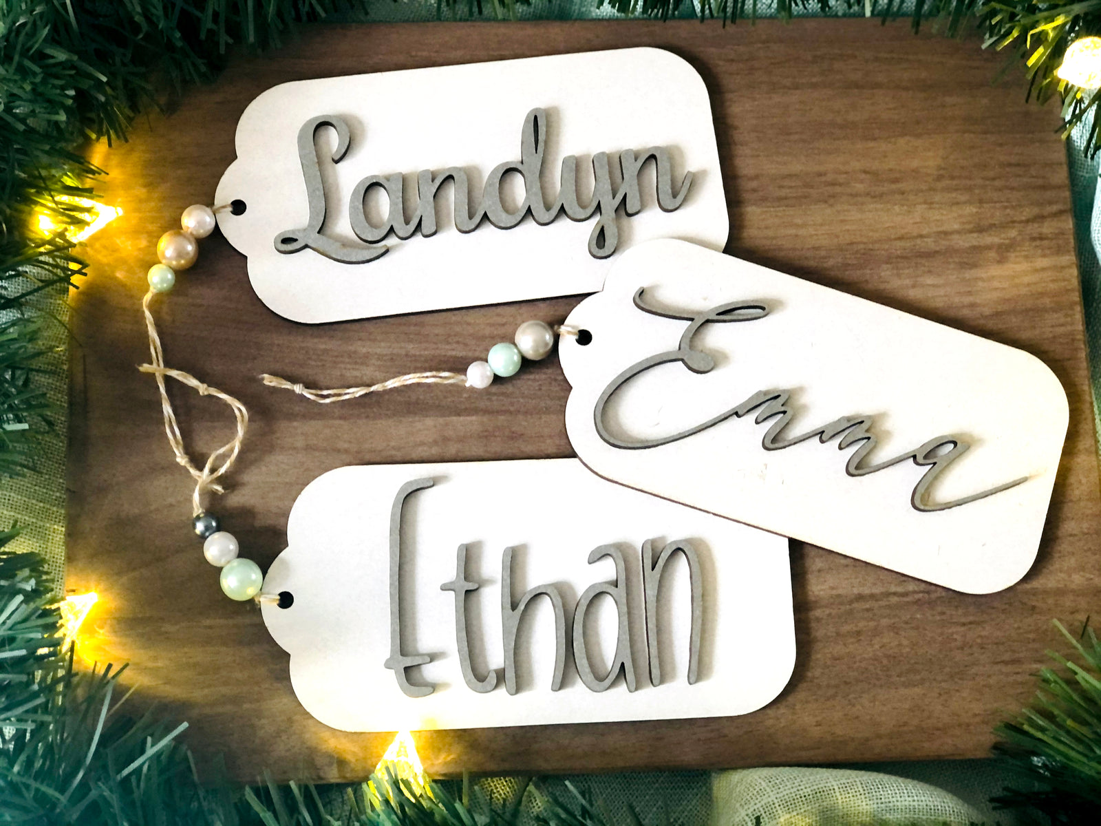 Christmas Stocking Name Tag | Custom Stocking Name Tag | Personalized Stocking Name Tag | Large Family and Pet Name Tag | Wood Gift, , designLEE Studio, designLEE Studio