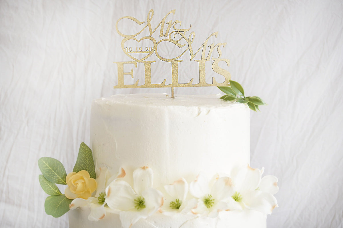 Mr. &amp; Mrs. Wedding Cake Topper | Custom Cake Topper Personalized | Engagement or Anniversary Cake Topper | Wood Cake Topper, Cake Toppers, designLEE Studio, designLEE Studio