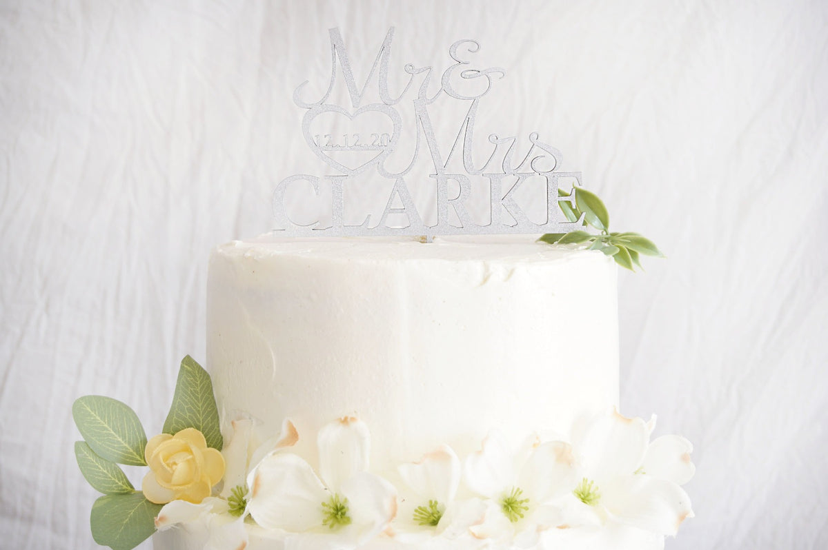 Mr. &amp; Mrs. Wedding Cake Topper | Custom Cake Topper Personalized | Engagement or Anniversary Cake Topper | Wood Cake Topper, Cake Toppers, designLEE Studio, designLEE Studio