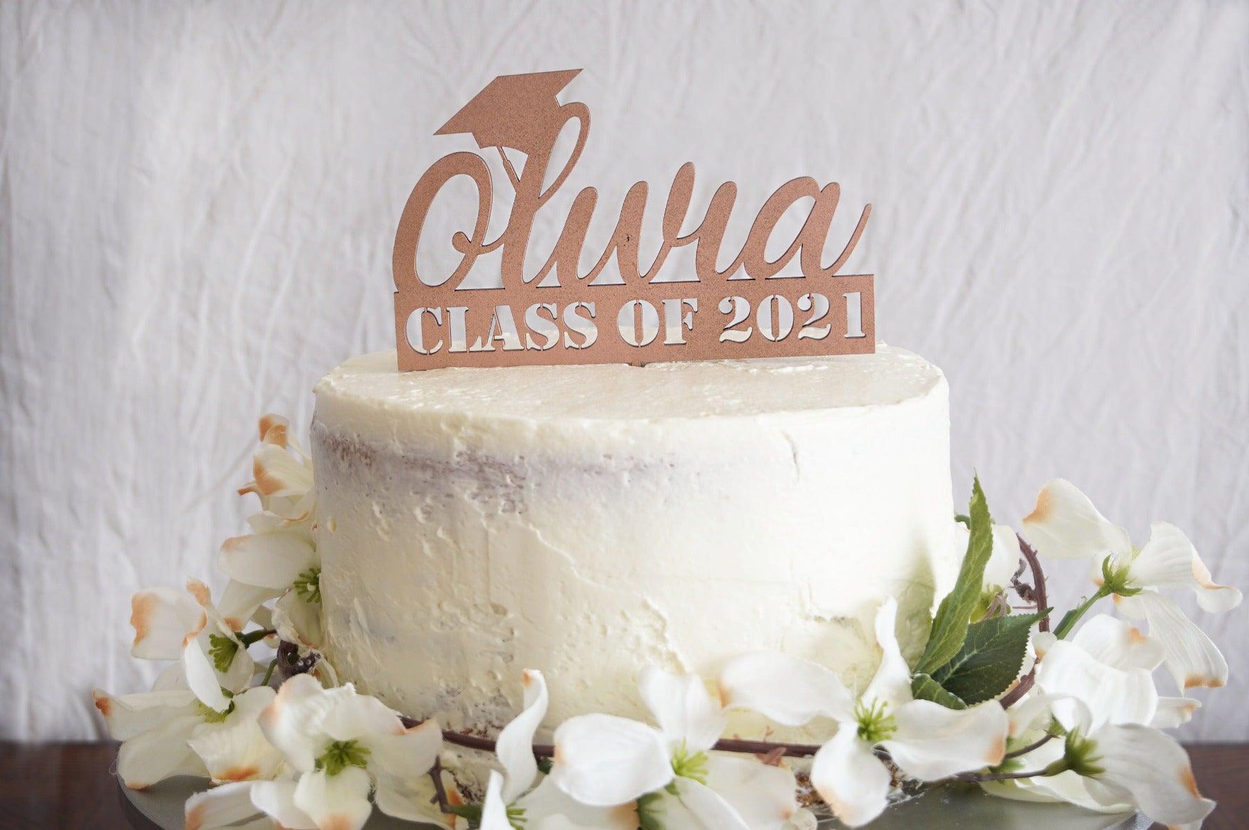 Personalized Graduation Cake Topper | Custom Congrats Class of 2021 Gift | Prom & Graduation Celebration Décor | Wood or Acrylic, Cake Toppers, designLEE Studio, designLEE Studio